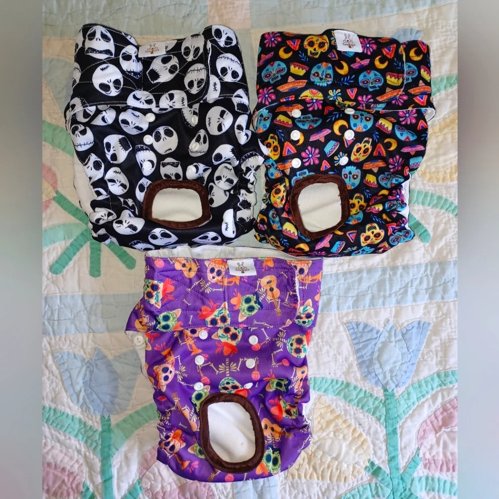 CuteBone Reusable Halloween Doggie Dog Diapers 3 Pack Washable